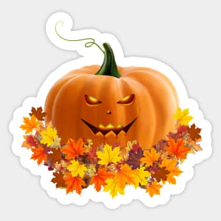 pumpkins face, pumpkins, halloween, fall, autumn, orange Sticker